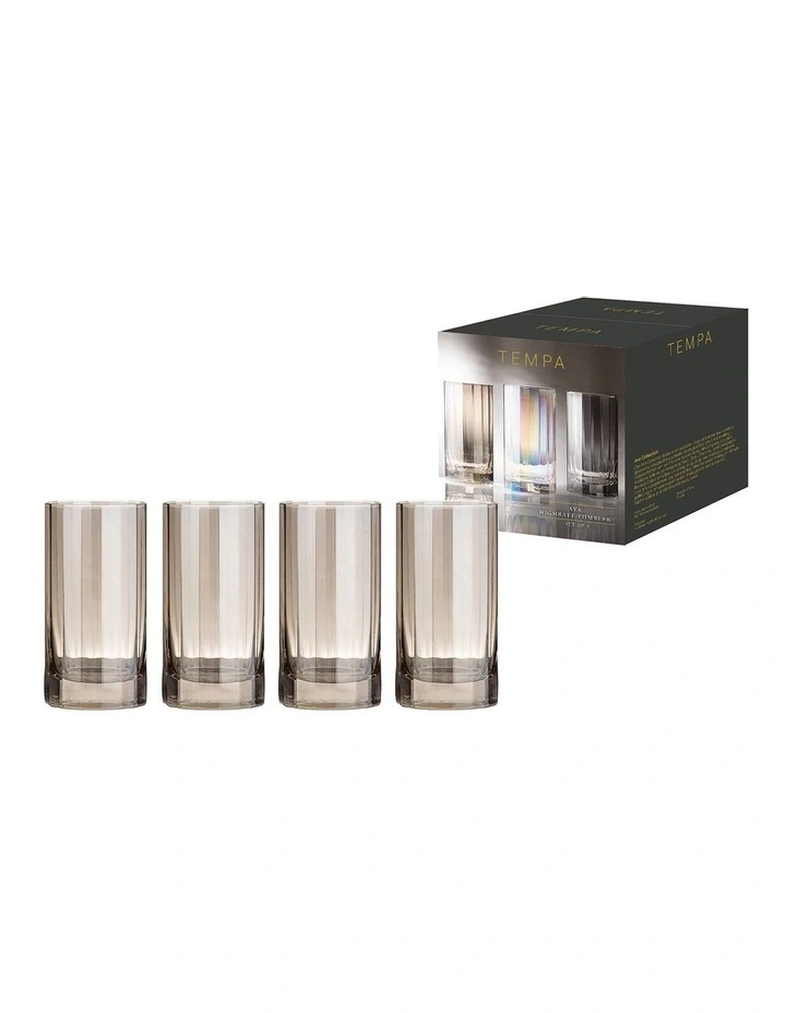 Ava Highball Tumbler 4 Pack in Brown image 2