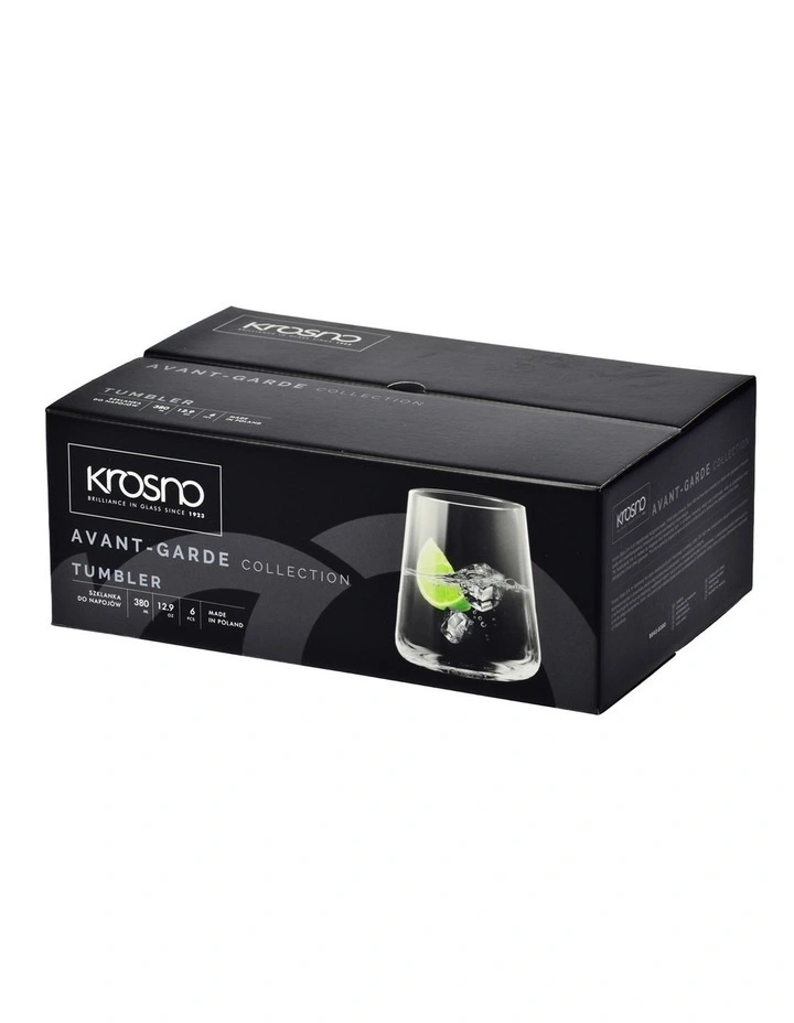 Avant Garde Tumbler Set 430ml 6 Piece Gift Boxed in Clear image 2