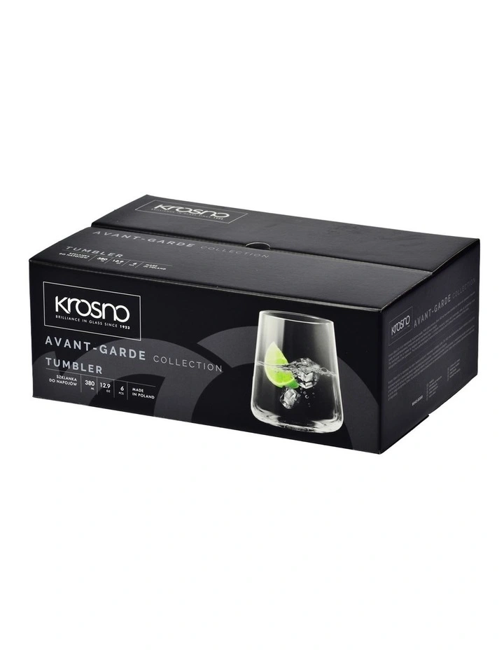 Avant Garde Tumbler Set 430ml 6 Piece Gift Boxed in Clear image 2