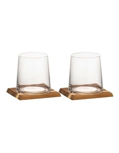 Harvey Whisky Glass & Coaster Set 2 Pack in Clear