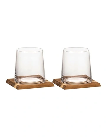 Harvey Whisky Glass & Coaster Set 2 Pack in Clear