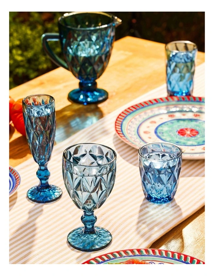 Deanna Double Old Fashion Glass 4 Piece Gift Boxed in Blue image 4