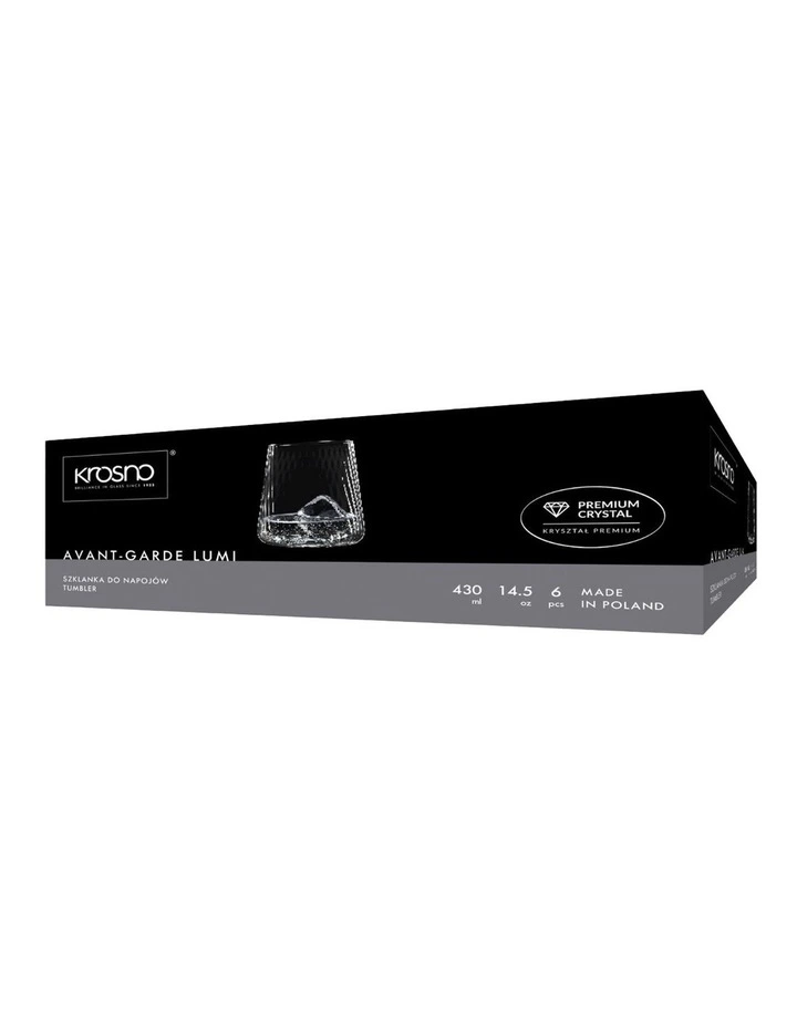 Avant Garde Lumi Tumbler Set of 6 430ml Gift Boxed in Clear image 3