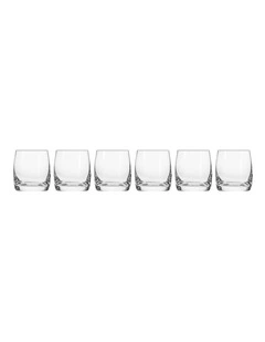 Blended Double Old Fashion Glass Set of 6 in Clear