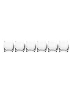 Blended Double Old Fashion Glass Set of 6 in Clear