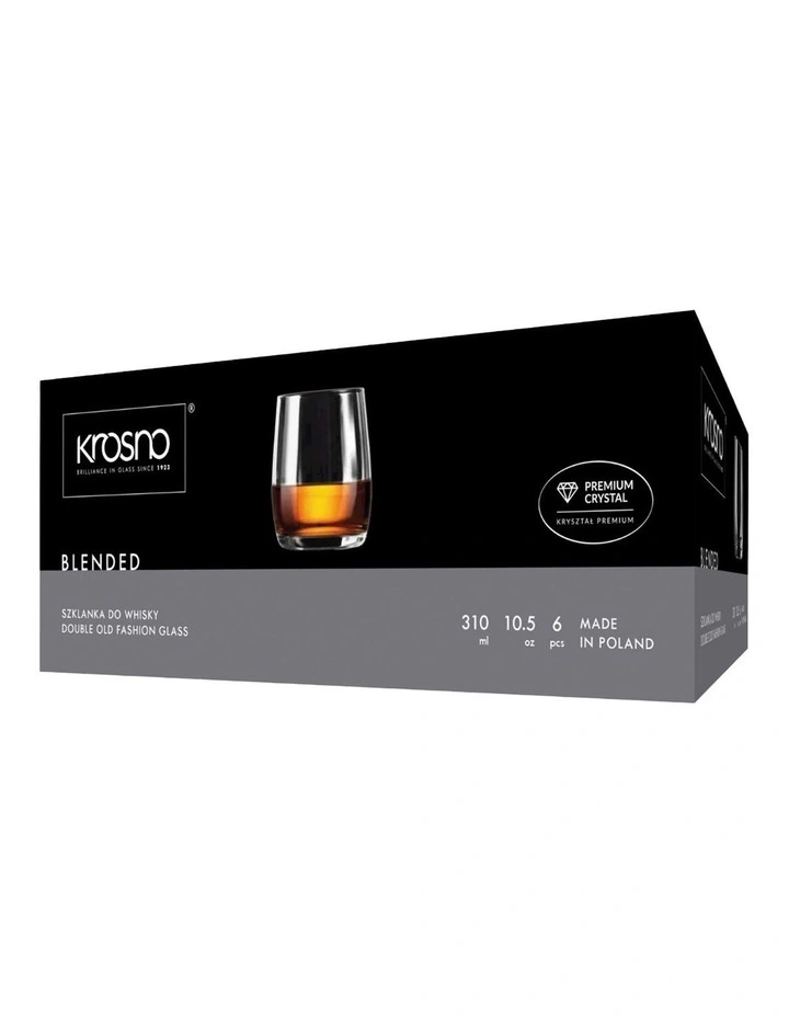 Blended Double Old Fashion Glass Set of 6 in Clear image 3