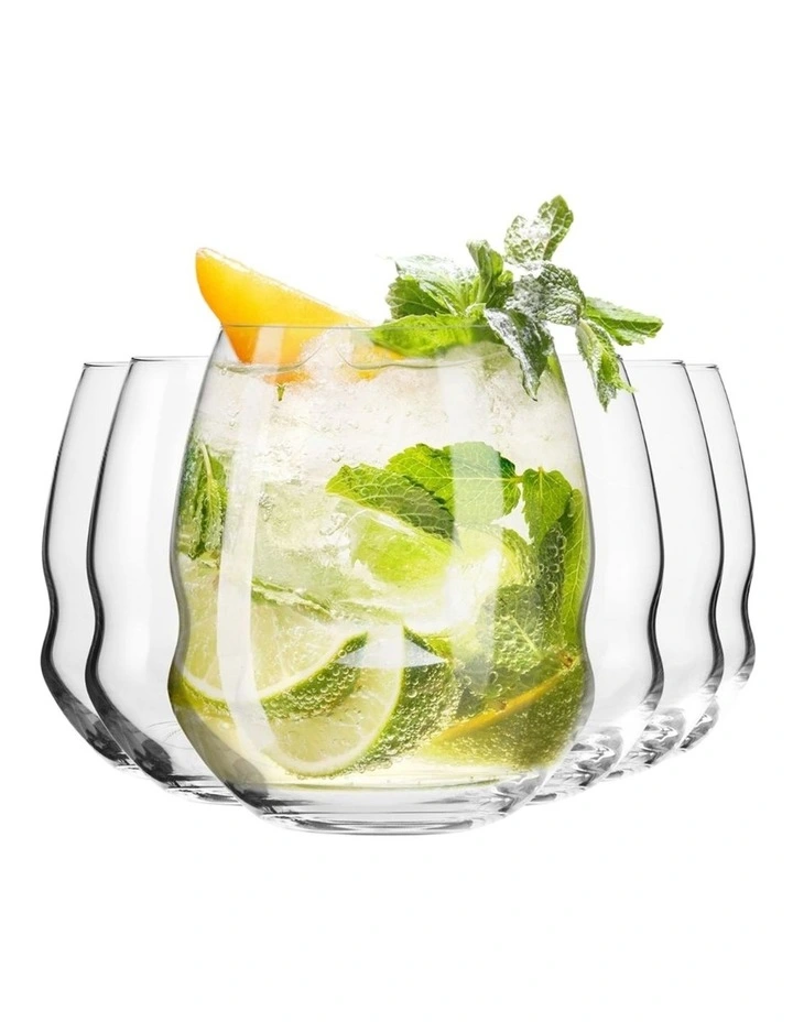 Inel Double Old Fashion Glass Set of 6 in Clear image 3