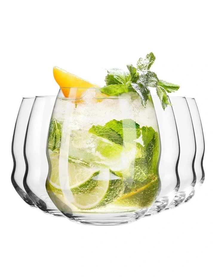 Inel Double Old Fashion Glass Set of 6 in Clear image 3