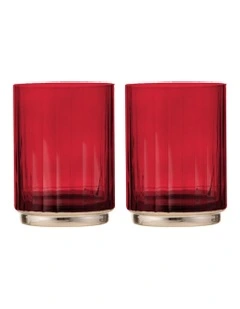 Valentina Lowball Tumbler 2 Pack in Berry