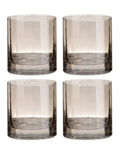 Ava Whisky Glass 4 Pack in Brown