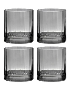 Ava Whisky Glass 4 Pack in Charcoal