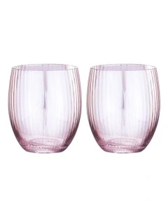 Thalia Quartz Lowball Tumbler Pack Of 2 in Pink