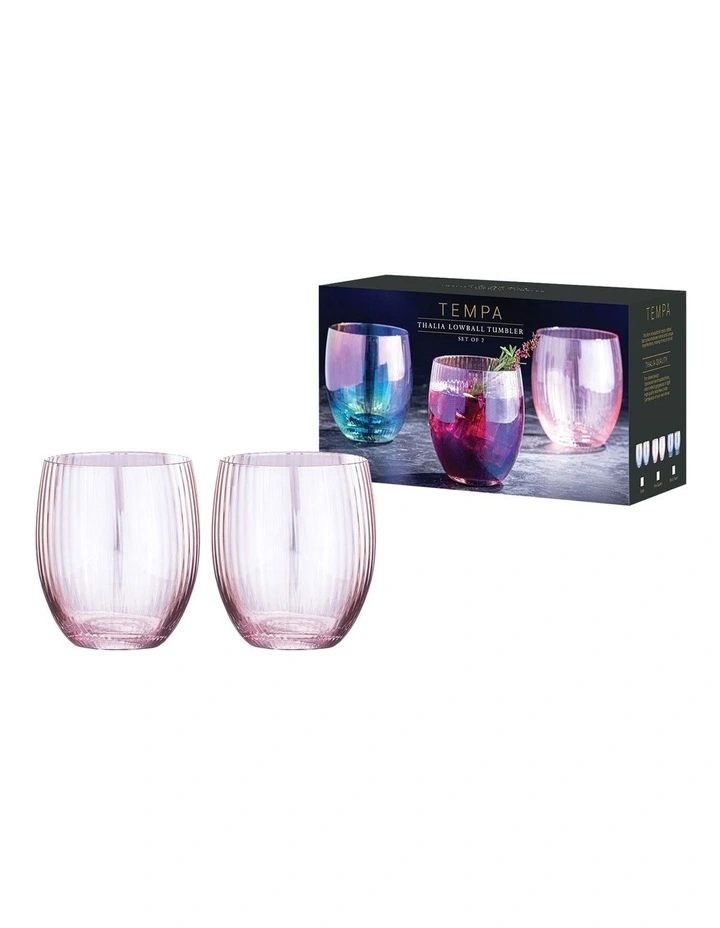 Thalia Quartz Lowball Tumbler Pack Of 2 in Pink image 2