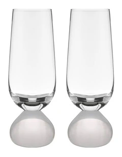 Zephyr Champagne Glass 2 Pack in White
