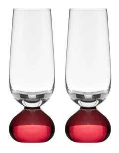 Zephyr Champagne Glass 2 Pack in Ruby