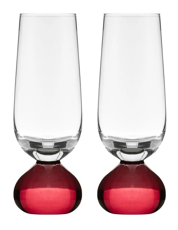 Zephyr Champagne Glass 2 Pack in Ruby image 1