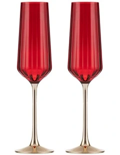 Valentina Champagne Glass 2 Pack in Berry