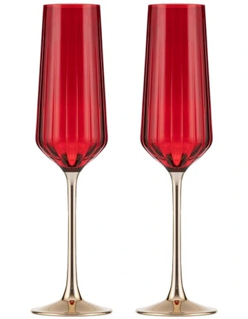 Valentina Champagne Glass 2 Pack in Berry