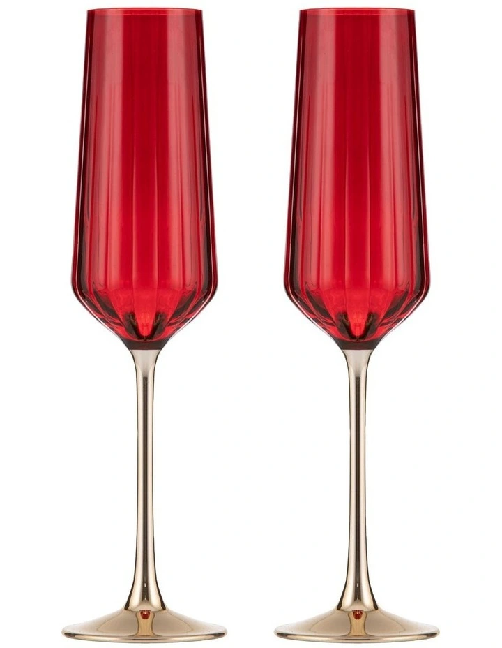 Valentina Champagne Glass 2 Pack in Berry image 1