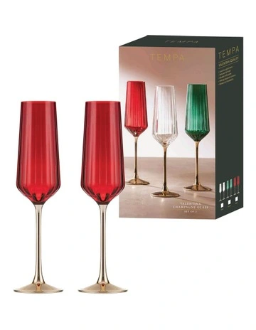 Valentina Champagne Glass 2 Pack in Berry