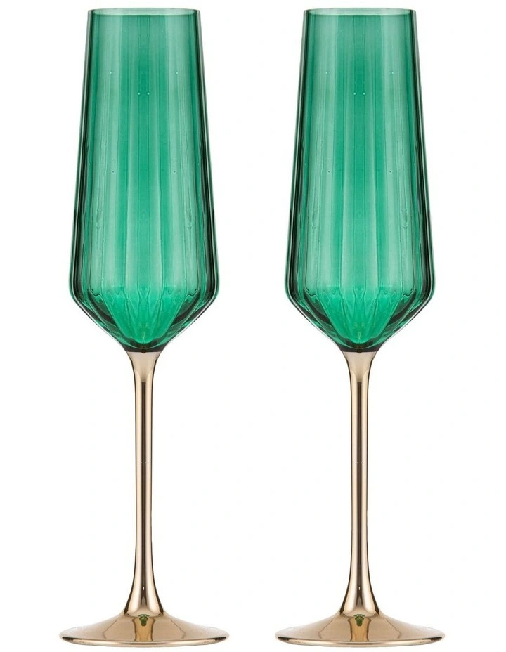 Valentina Champagne Glass 2 Pack in Forest image 1