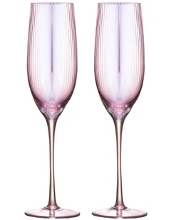 Thalia Quartz Champagne Glass Pack Of 2 in Pink