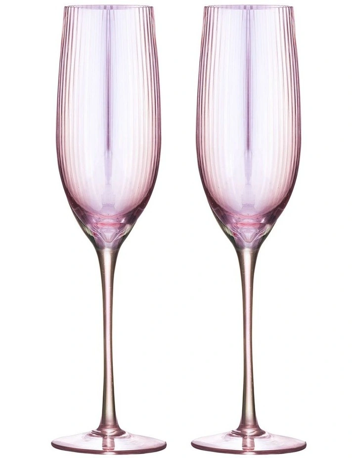 Thalia Quartz Champagne Glass Pack Of 2 in Pink image 1