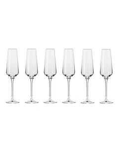 Avant Garde Champagne Flute 200ml Set of 6 in Clear