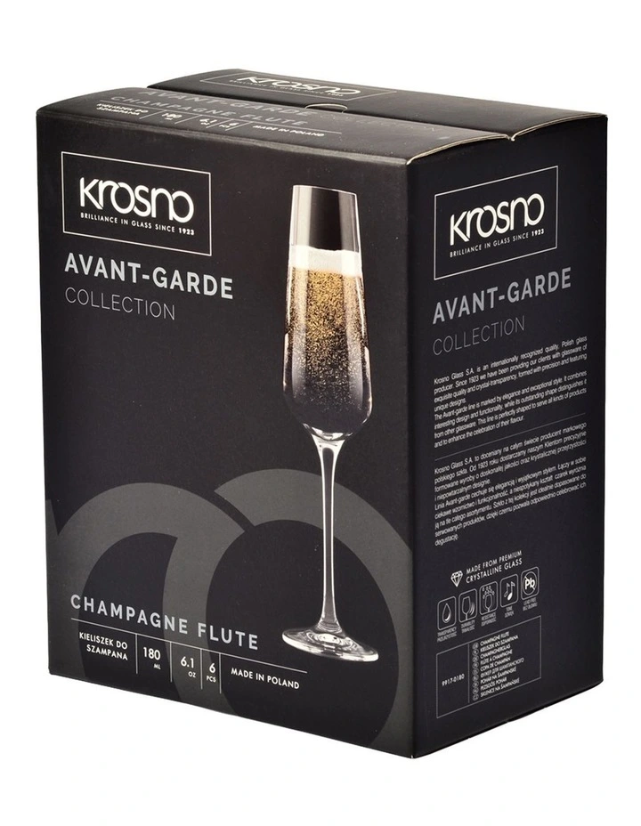 Avant Garde Champagne Flute 200ml Set of 6 in Clear image 3