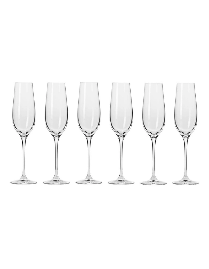 Harmony Champagne Flute 200ml Set of 6 Gift Boxed in Clear image 1