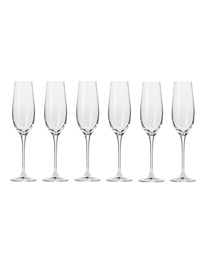 Harmony Champagne Flute 200ml Set of 6 Gift Boxed in Clear image 1