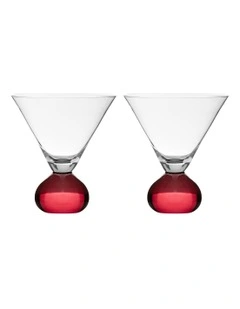 Zephyr Martini Glass 2 Pack in Ruby