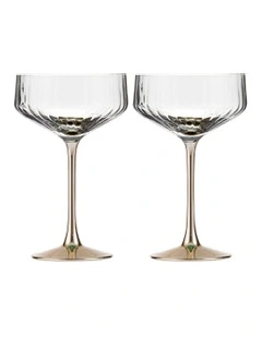 Valentina Coupe Glass 2 Pack in Clear
