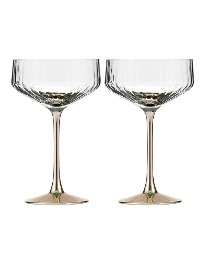 Valentina Coupe Glass 2 Pack in Clear image 1