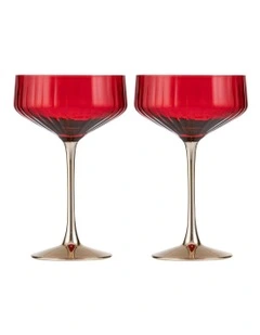 Valentina Coupe Glass 2 Pack in Berry