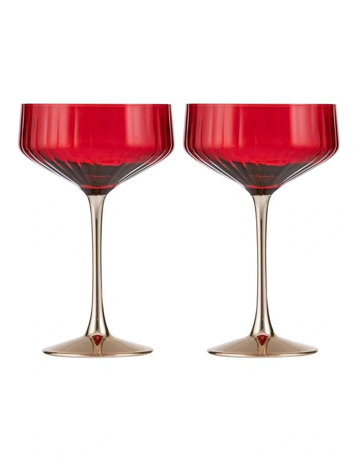 Valentina Coupe Glass 2 Pack in Berry image 1