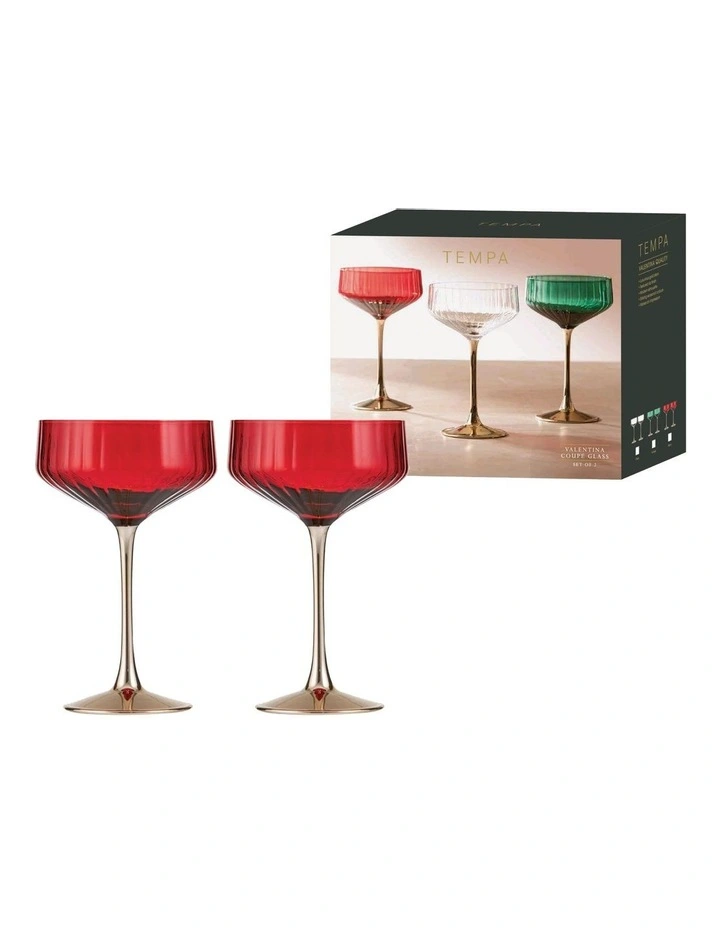 Valentina Coupe Glass 2 Pack in Berry image 2
