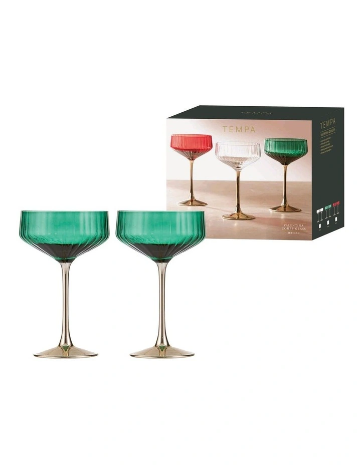 Valentina Coupe Glass 2 Pack in Forest image 2