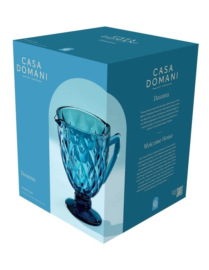 Deanna Glass Jug 1.1L Gift Boxed in Blue image 5