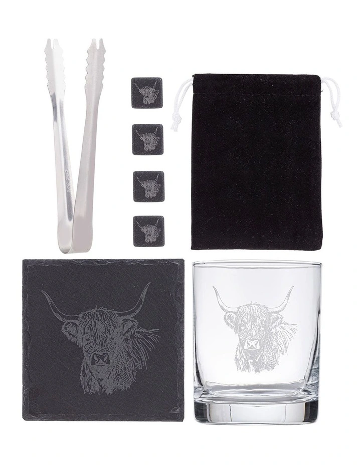 Whisky Business Highland Cow 9pce Set image 1