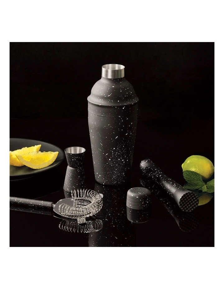Mixologist 550ml Cocktail Bartender 4 Piece Set in Black image 2