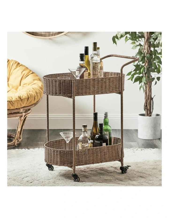 Soda Rattan Bar Cart in Natural image 2