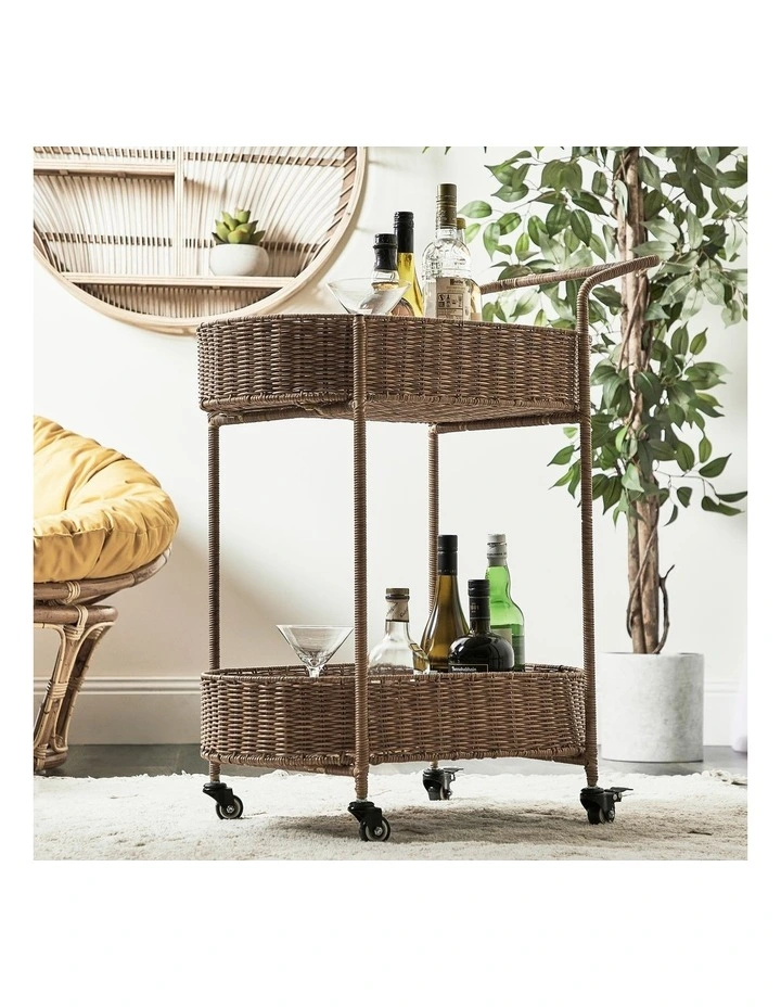 Soda Rattan Bar Cart in Natural image 7