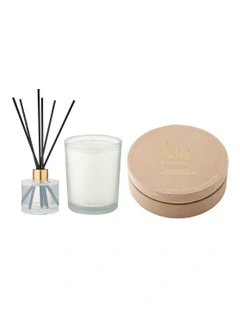Luna Vanilla Bean Home Fragrance Gift Set in White