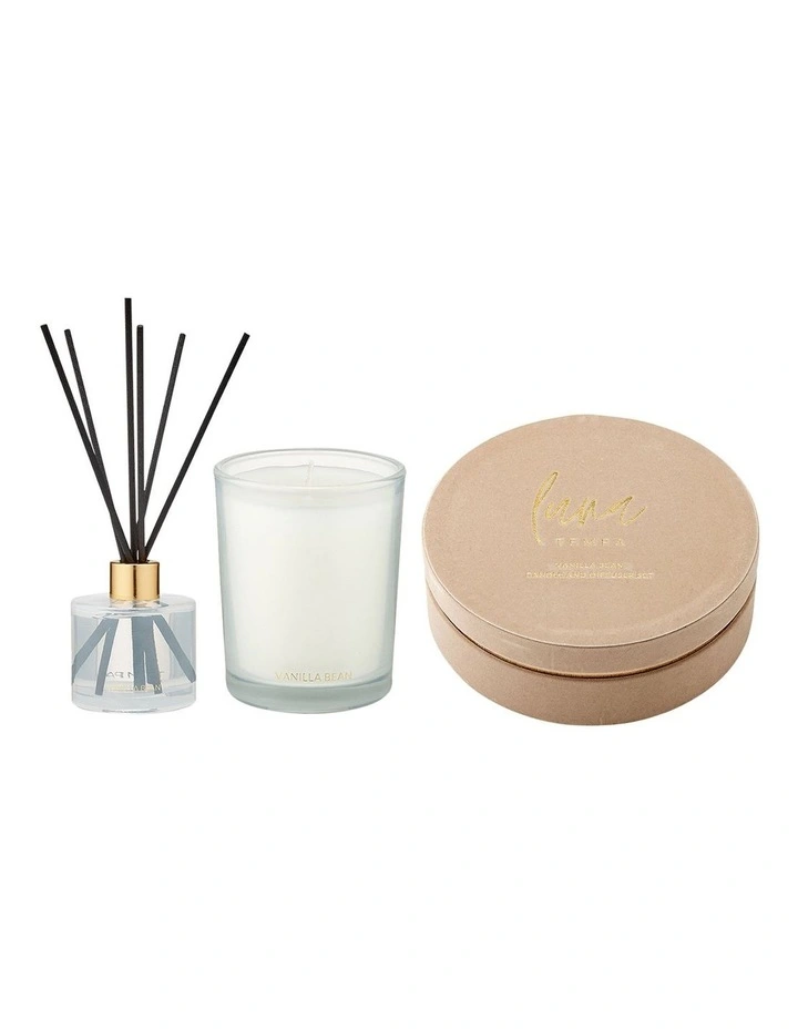 Luna Vanilla Bean Home Fragrance Gift Set in White image 1