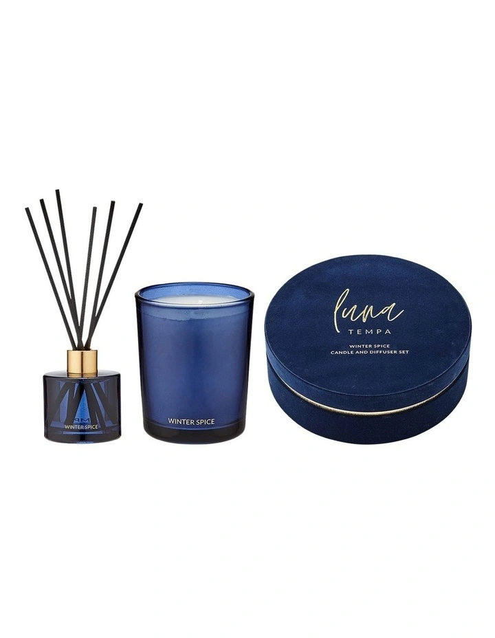 Luna Winter Spice Home Fragrance Gift Set in Blue image 1