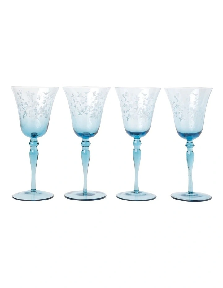 Somerton Wine Glass Set of 4 in Blue image 2