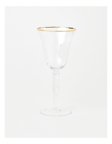 Gabrielle Martini Glass Set of 4 Gold Rib in Clear