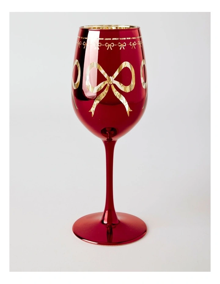 Bow Wine Glass Set of 4 in Red image 3