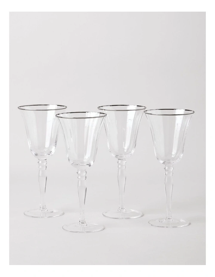 Gabrielle Wine Glass Set of 4 in Silver image 1